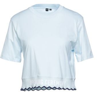 Donna T-shirt Celeste XS 100% Cotone