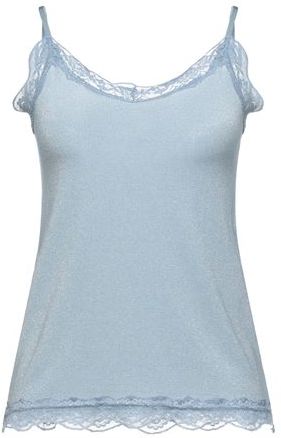 Donna Top Celeste L 69% Viscosa 26% Poliestere 5% Elastan