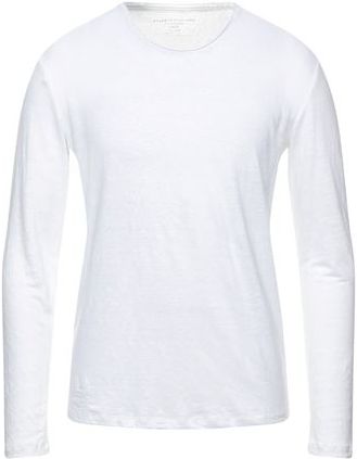 Uomo T-shirt Bianco M 96% Lino 4% Elastan