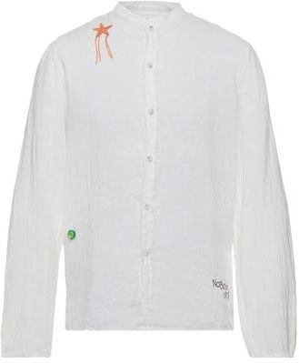 Uomo Camicia Bianco S 100% Lino