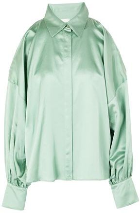 Donna Camicia Verde chiaro 38 55% Cotone 45% Seta