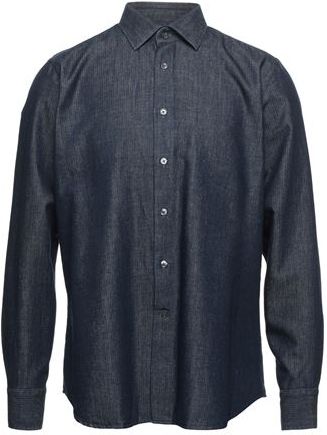 Uomo Camicia jeans Blu 40 60% Cotone 20% Lyocell 20% Lino