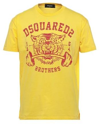 Uomo T-shirt Giallo L 100% Cotone