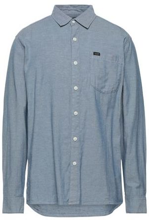 Uomo Camicia jeans Blu S 98% Cotone 2% Elastan