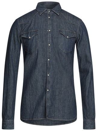 Uomo Camicia jeans Blu 39 100% Cotone