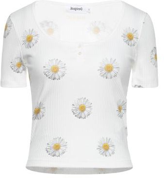 Donna T-shirt Bianco L 92% Cotone 8% Elastan