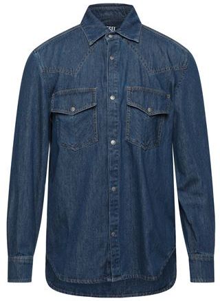 Uomo Camicia jeans Blu S 100% Cotone