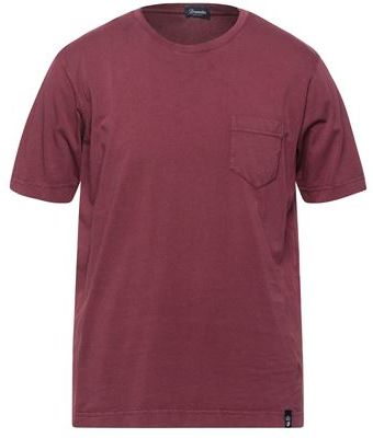 Uomo T-shirt Bordeaux XXL 100% Cotone