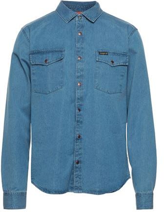 Uomo Camicia jeans Blu M 100% Cotone organico