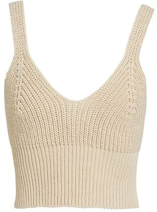 Donna Top Beige L 100% Cotone