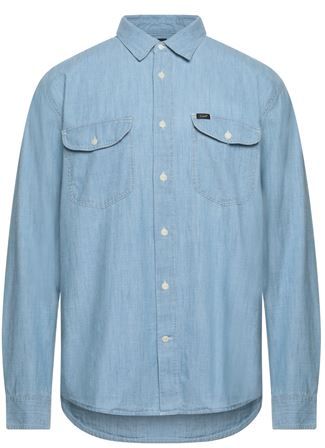 Uomo Camicia jeans Blu S 100% Cotone
