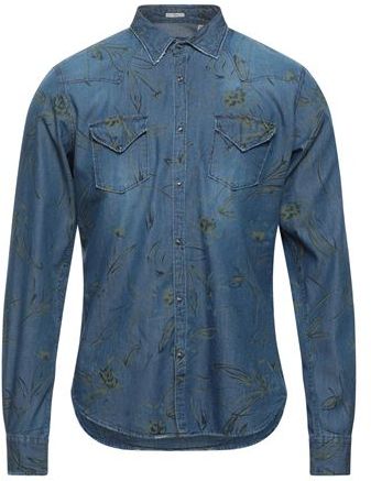 Uomo Camicia jeans Blu 39 100% Cotone