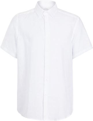 Uomo Camicia Bianco S 100% Lino