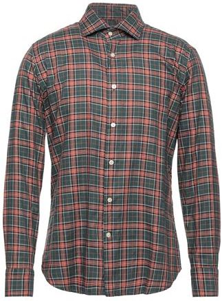 Uomo Camicia Verde scuro 39 100% Cotone