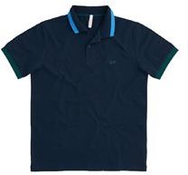 Uomo Polo Blu S 100% Cotone