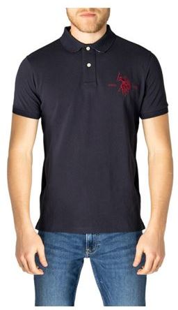 Uomo Polo Blu S 100% Cotone