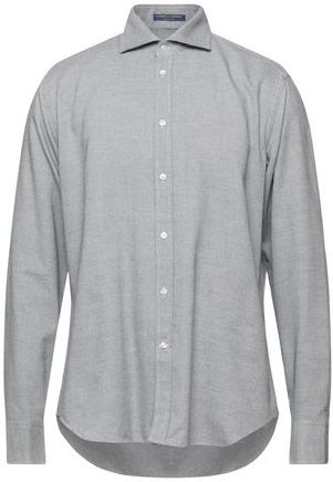 Uomo Camicia Grigio chiaro M 100% Cotone