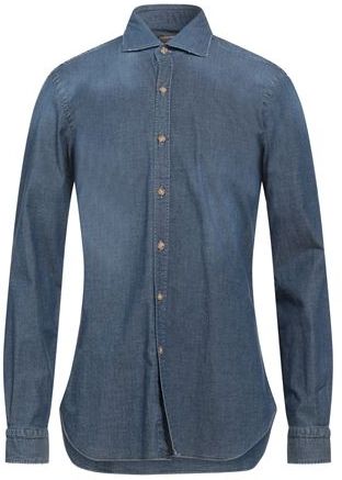 Uomo Camicia jeans Blu 38 100% Cotone