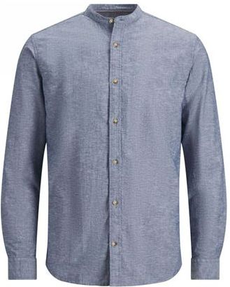Uomo Camicia Blu S Lino