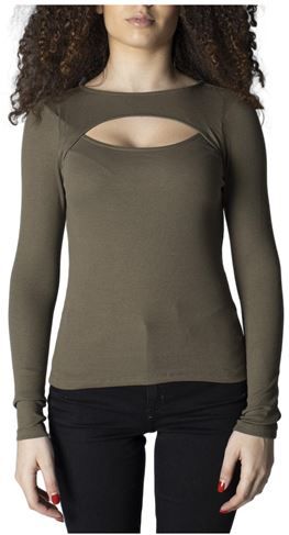 Donna T-shirt Verde S Fibre sintetiche