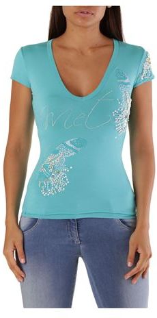 Donna T-shirt Blu XS Fibre sintetiche