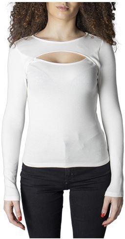 Donna T-shirt Bianco M Fibre sintetiche