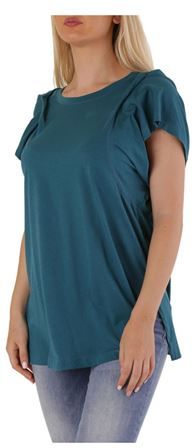 Donna T-shirt Blu S Fibre sintetiche