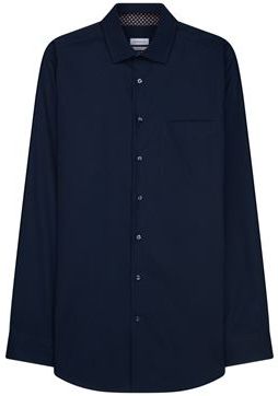 Uomo Camicia Blu notte 38 100% Cotone