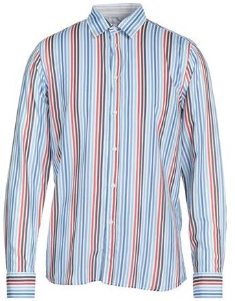 Uomo Camicia Celeste M 100% Cotone