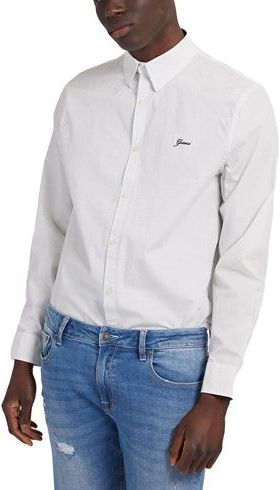 Uomo Camicia Bianco M Cotone