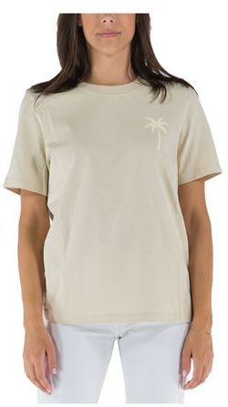 Donna T-shirt Beige M Cotone