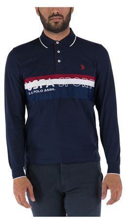 Uomo Polo Blu M Cotone