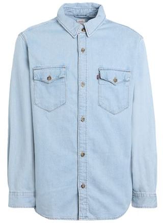 Uomo Camicia jeans Blu S 80% Cotone 20% Canapa