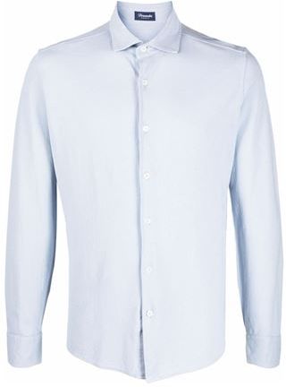 Uomo Camicia Celeste M 100% Cotone