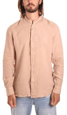 Uomo Camicia Beige M Lino