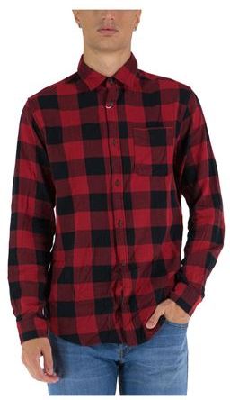 Uomo Camicia Rosso S Fibre sintetiche