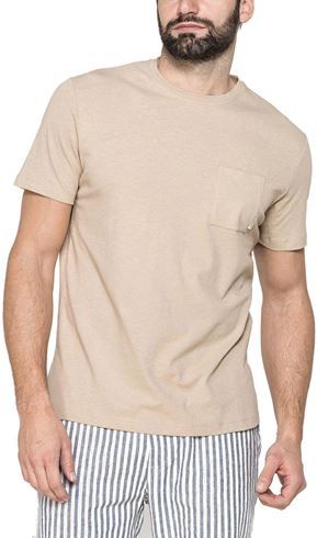 Uomo T-shirt Beige XL Cotone