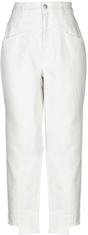 Donna Pantaloni jeans Bianco 24 100% Cotone