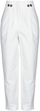 Donna Pantalone Bianco 42 96% Cotone 4% Elastan