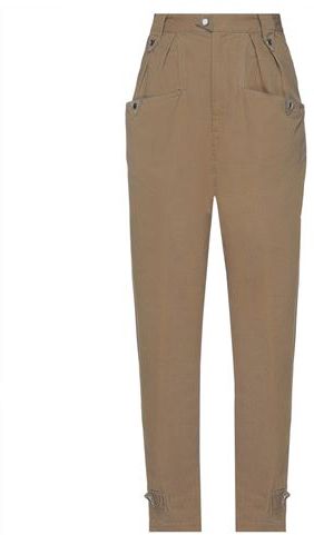 Donna Pantalone Verde militare 44 100% Cotone Pelliccia di bovino