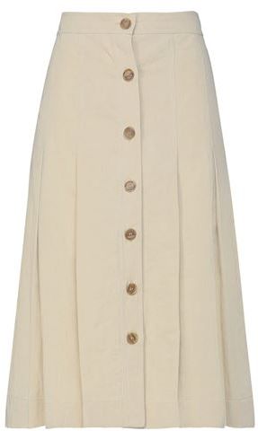 Donna Gonna midi Beige 42 72% Cotone 28% Lino