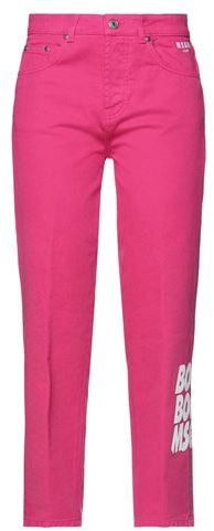 Donna Pantaloni jeans Fucsia 40 100% Cotone