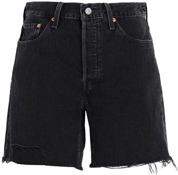 Donna Shorts jeans Nero 24 100% Cotone