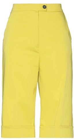 Donna Pantaloni cropped Verde acido 38 64% Cotone 32% Poliammide 4% Elastan