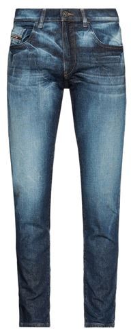 Uomo Pantaloni jeans Blu 30W-30L 99% Cotone 1% Elastan Pelle di bovino