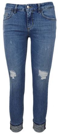 Donna Pantaloni jeans Blu 24 Cotone
