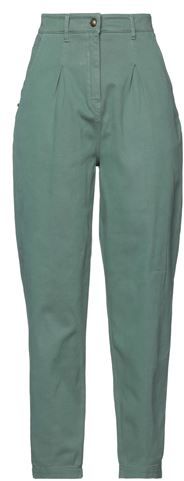 Donna Pantalone Verde 38 98% Cotone 2% Elastan