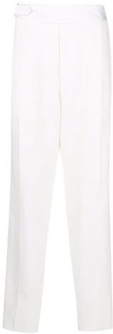 Uomo Pantalone Bianco 48 Lino