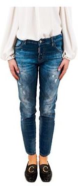 Donna Pantaloni jeans Azzurro XXS Cotone
