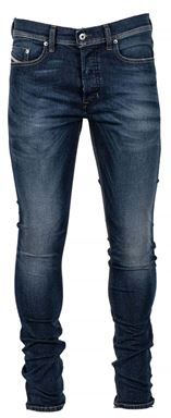 Uomo Pantalone Blu 27W-32L 98% Cotone Pima 2% Elastan